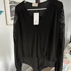 Brand New With Tags* Brand Ember Bodysuit Blouse-black large
